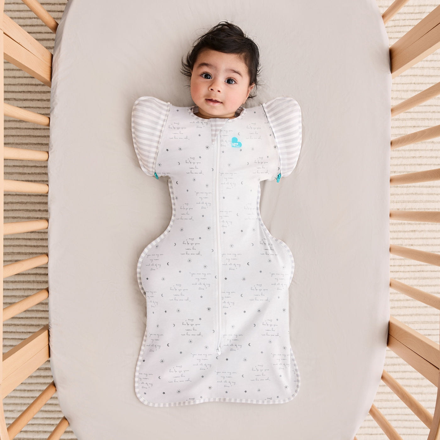 Swaddle Up™ Transition Bag Lite 0.2 TOG - 'You Are My' White (MED)