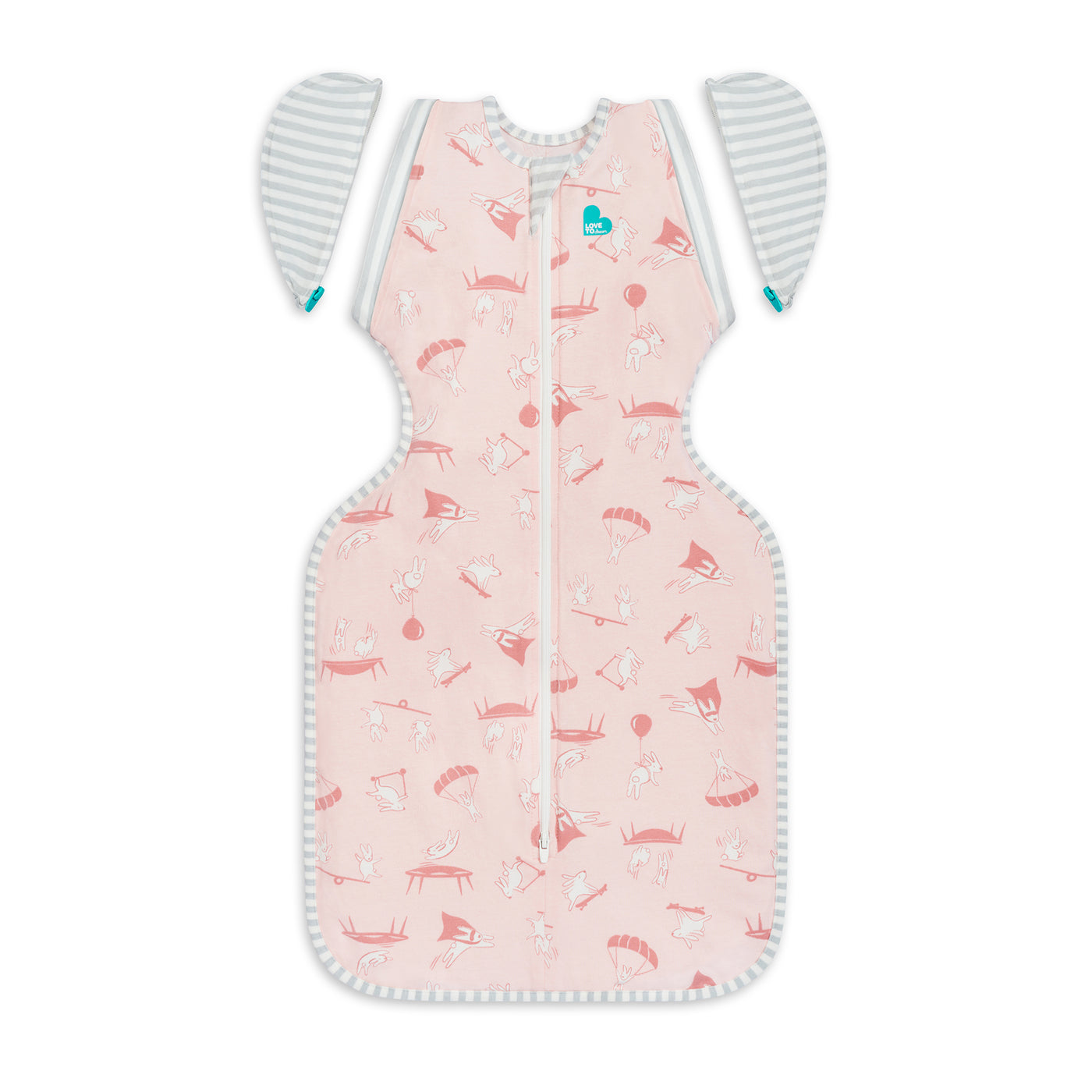 Swaddle Up™ Transition Bag Lite 0.2 TOG - Daredevil Bunny Pink