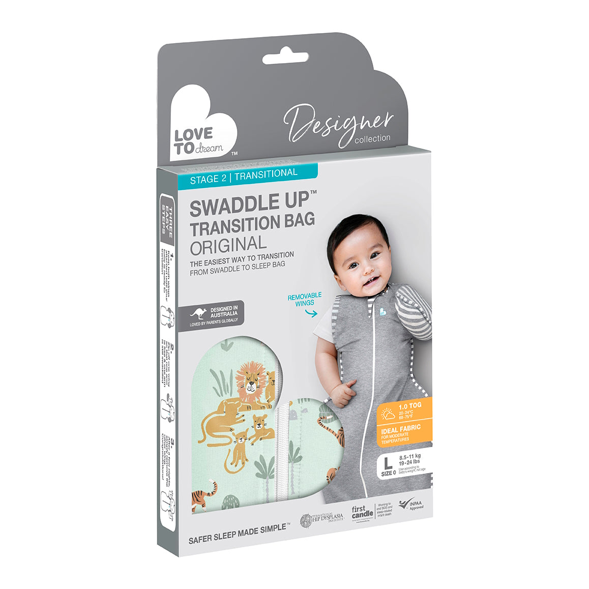 Swaddle Up™ Transition Bag Designer 1.0 TOG - Safari